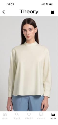新品未使用 Theory ハイネック長袖シャツ アイボリー 038 - メルカリ