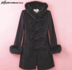 美品 Oggi掲載 23区 ダッフルコート ヘリンボーン ウール 40 グレー