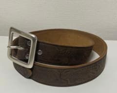 RRL カービングベルト 金属バックル 32インチ レザー ブラウン