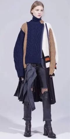 Sacai ジップアップ ライダースニット 1 18-04025 18AW - メルカリ