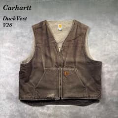 Carhartt古着00sダック地ボアベストV26DKBブラウンフェード T03 - メルカリ