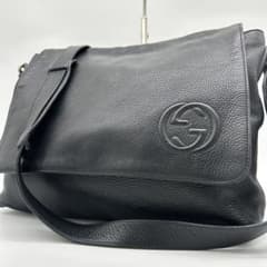 美品】グッチ ソーホー メッセンジャーバッグ インターロッキング シボ