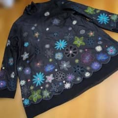TOKUKO 1er VOL☆お花の刺繍とスパンコール チュニック シルク 美品