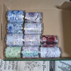 海外マスキングテープ 薔薇 花等 切り売り 中古 巻き売り 装飾マステ