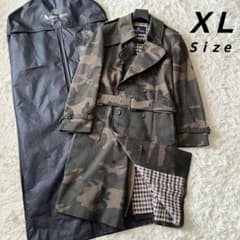 極美品☆XL☆アクアスキュータム 迷彩カモフラージュ柄 トレンチコート