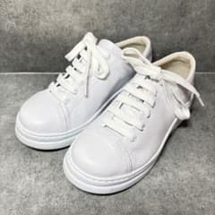 極美品】CAMPER カンペール レザー スニーカー 白 35 シボ加工 厚底