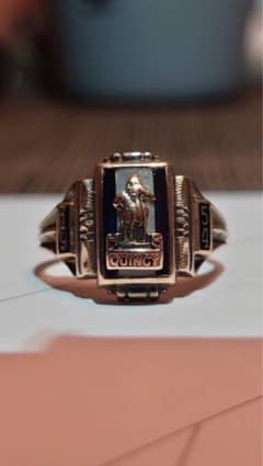 カレッジリング 1954 k10 ゴールドリング 青石 - メルカリ