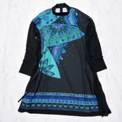 美品】トクコプルミエヴォル チュニック ワンピース 花柄 プリーツ 黒