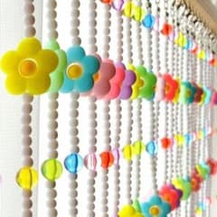 ビーズ のれん レトロ 暖簾 昭和レトロ 雑貨 ポップ ビーズのれん