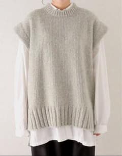 ATON モールニットベスト wool mole crew neck vest - メルカリ