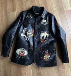 simons Shanghai 手描き茶芯ホースハイドライダースジャケット - メルカリ