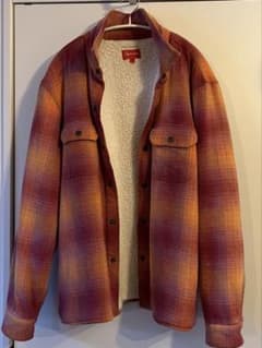 Supreme オレンジ紫チェックネルシャツ L 赤 - メルカリ