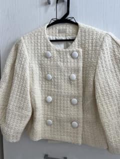 cygne ツイードジャケット Lydie White size0 - メルカリ