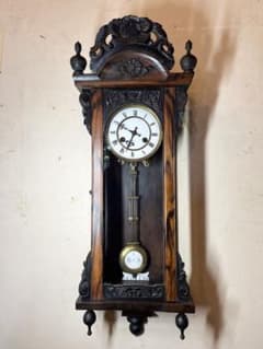 ユンハンス 黒柿 柱時計 古時計 振り子 ゼンマイ アンティーク 精工舎