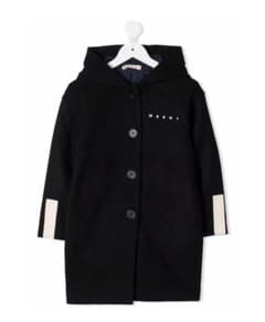 MARNI フード付き ネイビーウールコート KIDS 14 - メルカリ