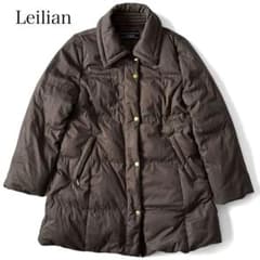 2XLサイズ】Leilian レリアン ダウンコート ゴールド金具 ブラウン