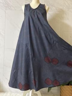 大島紬リメイク 大島紬ロングワンピース 大島紬ジャンパースカート