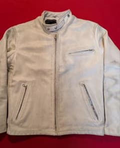 最終値下げ‼ 90s schott ホワイト シングルライダースジャケット305