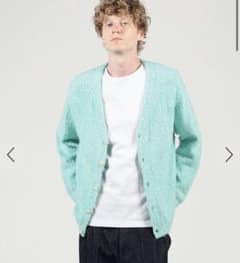 別注 ROUTINE ヴィンテージ 起毛 Vネック カーディガン モヘア モヘヤ