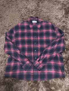 FORSOMEONE オンブレチェックシャツ シャドウ コットン×レーヨン