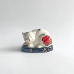 眠り猫 貯金箱 置物 日光東照宮 昭和玩具 お土産 古道具 和風 陶器