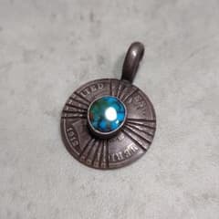 NAVAJO コインシルバー ターコイズペンダント 10セント銀貨 1912年製