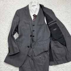 バーバリーブラックレーベル スリーピース スーツ 背抜き シルク