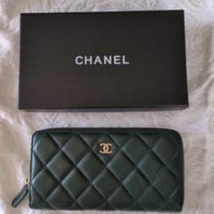 CHANEL グリーン キルティング 長財布 ノベルティ - メルカリ