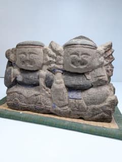 P020 蔵出し 70年以上前 石仏 恵比寿大黒天 骨董 縁起物 石像 - メルカリ