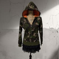 y2k 00s❤︎ノームコア ラルフローレン 迷彩 ジップアップ パーカー