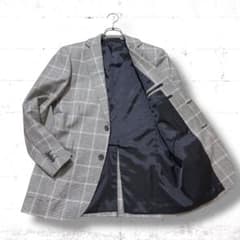 イタリア製 PRADA ウール ステンカラー コート ロング XL 比翼デザイン