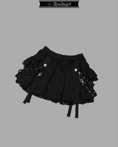 DimMoire タグ付き サイドフリルミニスカート ストライプ