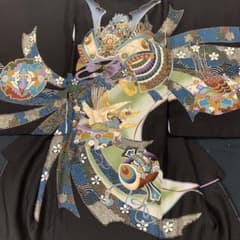 新品正絹産着祝着京友禅伝統工芸、本金、特選大将龍兜ト