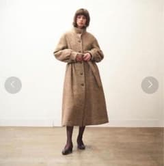 ヘリンボーン柄 ベージュロングコート stevenalan - メルカリ