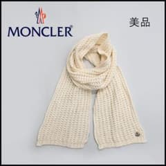 □ 48658☆冬 MONCLER モンクレール ニットマフラー アイボリー