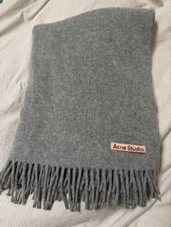 Acne Studios グレー フリンジマフラー 200x70cm - メルカリ