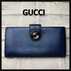 GUCCI グッチ☆長財布 ネイビー インターロッキングG 二つ折り - メルカリ