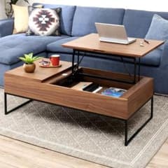 ニトリ 昇降 センターテーブル Nヒバリ 120 MBR ミドルブラウン 美品