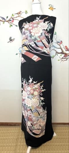 着物 留袖 リメイク ロングワンピース マーガレット風ストール セット