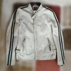 現行タグモデル ダメージ加工 Schott 立襟 シングルライダース 上野