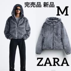 ZARA メンズ 新品 フード付き フェイクファージャケット - メルカリ