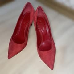 sergio rossi レッド スエード パンプス36クリスマスカラー - メルカリ