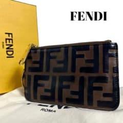 希少✨フェンディ コインケース FFロゴ ズッカ柄 エンボス レザー