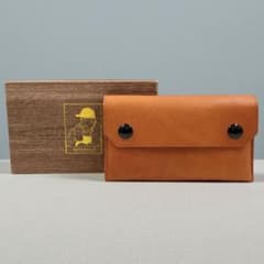 美品】 ビアベリー エステイト 長財布 ブラウン レザー スナップボタン