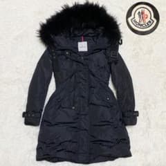 極美品】モンクレール ダウン PHALANGERE タヌキファー ブラック 0