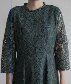 ☆最終値下☆美品 カエン 総レース ワンピース 緑 グリーン - メルカリ