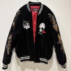 最終値下げ』90S 別珍 SHOOT ONE ドクロ刺繍 スカジャン 売り切り