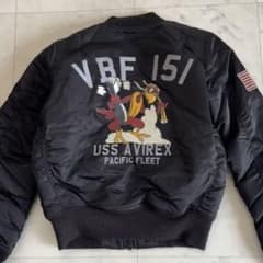 美品 アヴィレックス MA-1 フライトジャケット バード刺繍 VBF-151