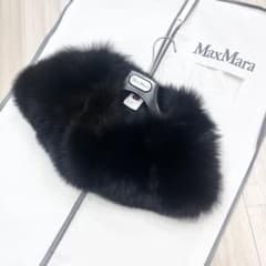 Maxmara 未使用タグ付 肉厚リアルフォックスファー スヌード マフラー