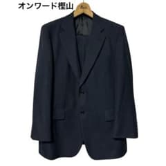 新品級【オンワード樫山】ネイビービジネススーツ パンツ2本 大きい
